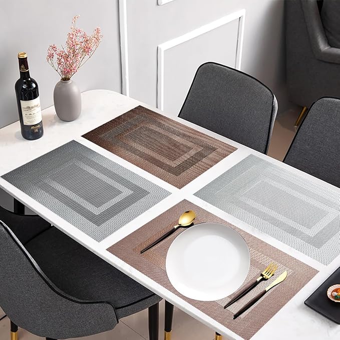 PPIGCHCY Placemats Set of 8 Washable Durable Place Mats Vinyl Heat Resistant - Image 7