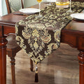 Glittering Colorful Jacquard Table Runner 72 inches Long Dark Brown | Chenille by HeMiaor