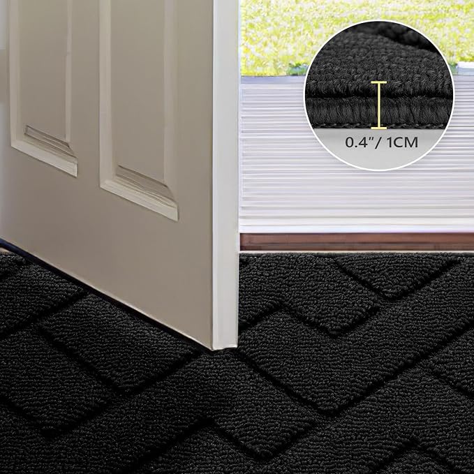 hicorfe Indoor Door Mat, Non Slip Door Mats, Absorbent Resist Dirt Entrance - Image 3