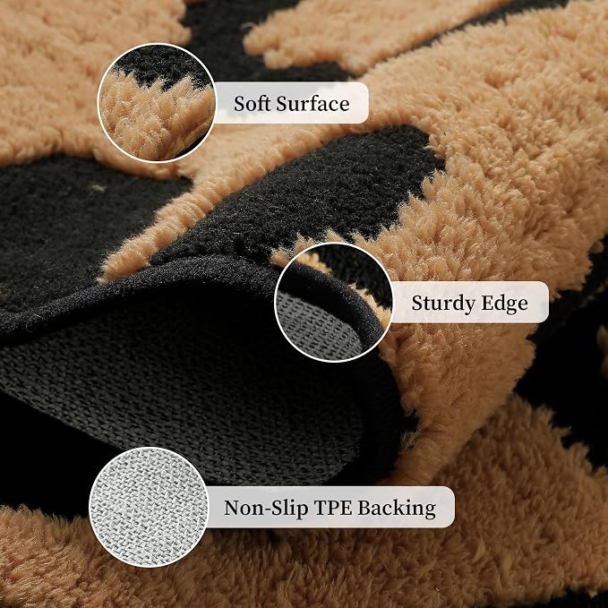 YIHOUSE 8×10 Ft Leopard Area Rugs, Washable High-Low Pile Plush Soft Rug - Image 6