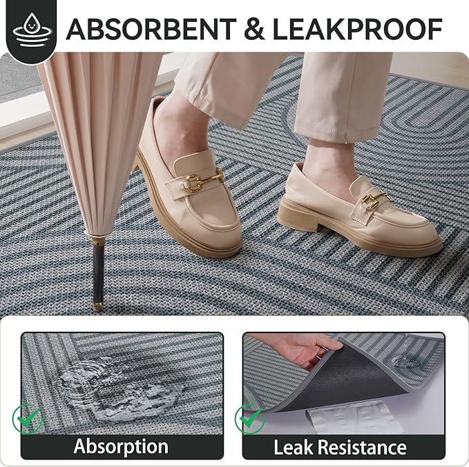 Front Door Mat 24''x71'', Absorbent Washable Non Slip Indoor Runner, Easy Clean - Image 3