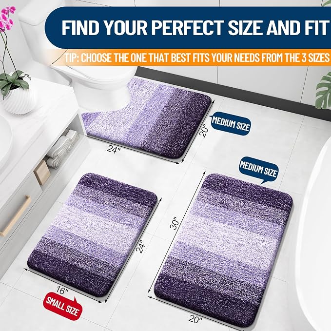 OLANLY Large Bathroom Rugs Mat 50x30, Extra Soft Absorbent Microfiber Bath Rugs - Image 2
