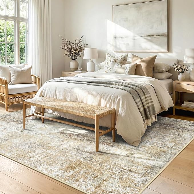 RELEANY Washable Area Rugs 5'x8' Non-Slip Modern Abstract Soft - Image 2
