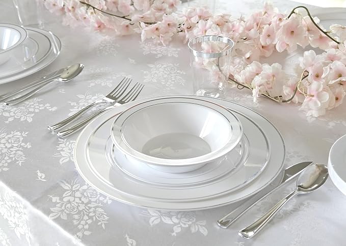 " OCCASIONS " 40 Piece Plates Pack, Heavyweight Disposable Wedding Party - Image 5
