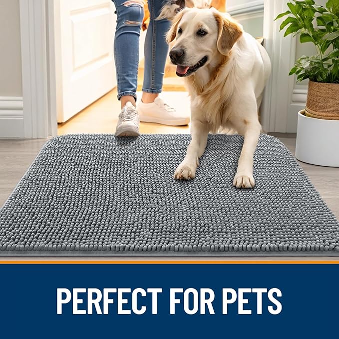 OLANLY Dog Door Mat for Muddy Paws 30x20, Absorbs Moisture and Dirt, Absorbent - Image 6
