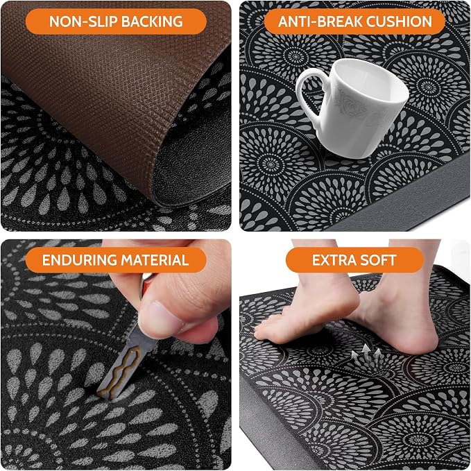 Mattitude 4/5 Inch Kitchen Mat, 17.3x28in Heavy Duty Ergonomic Comfort Foam - Image 5