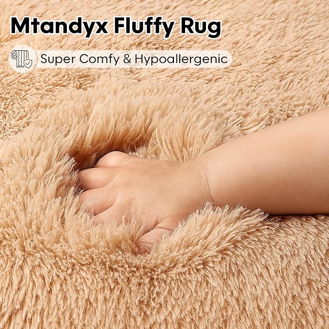 6x9 Rugs for Living Room, Rugs for Bedroom, Plush Fluffy Carpet, Non-Slip - Image 2