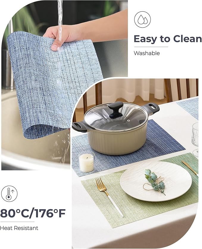 Leetaltree Gradient Blue Woven Placemats Set of 4 - Image 5