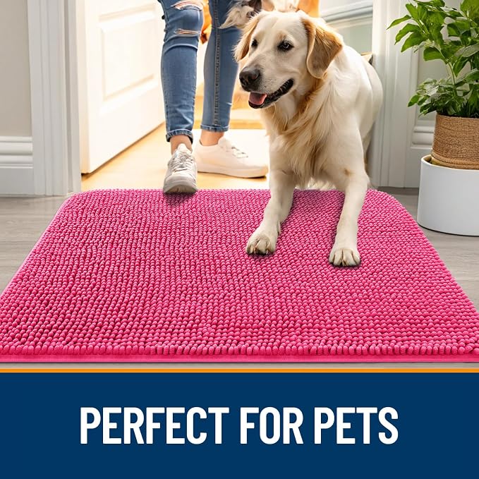 OLANLY Dog Door Mat for Muddy Paws 50x30, Absorbs Moisture and Dirt, Absorbent - Image 6