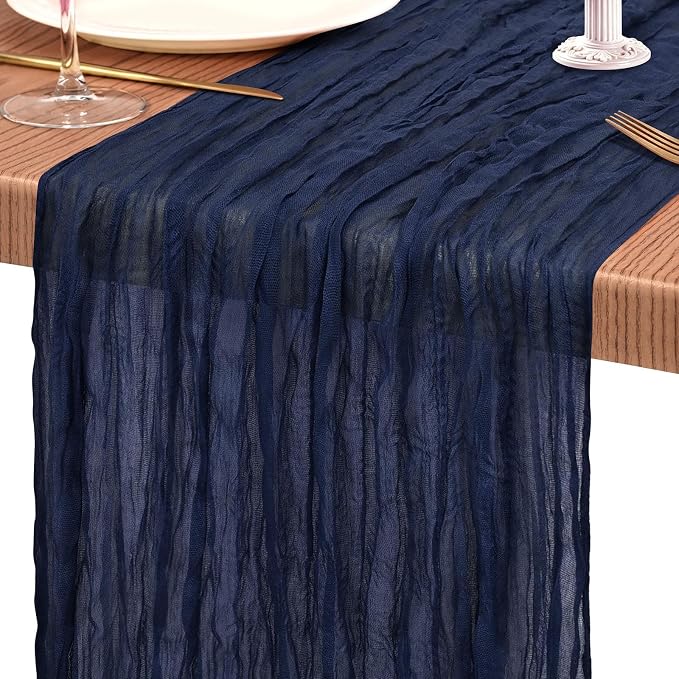 18 Pack Cheesecloth Table Runner 10FT Navy Blue Table Runner Boho Gauze Cheese - Image 9