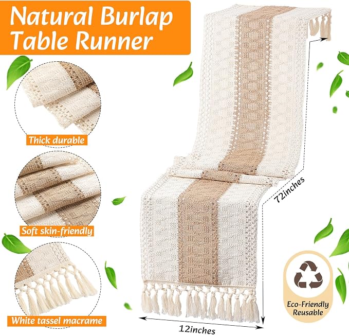 4 Sets Boho Decoration Placemats Round Woven Placemats, Cloth Napkins, Wood - Image 4