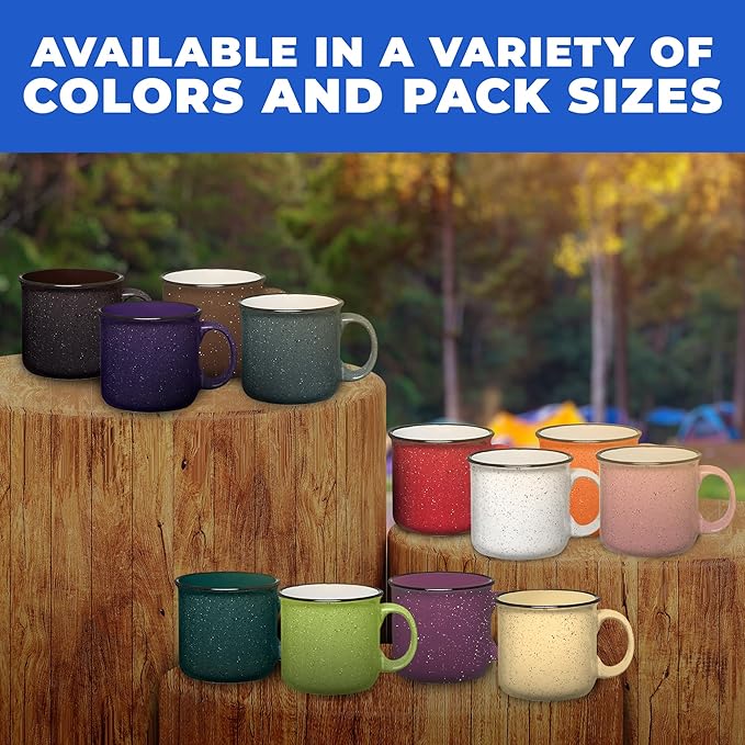 Set of 8 Ceramic Campfire Mugs – 15 Oz, Cobalt Blue – Coffee & Tea Cups - Image 5