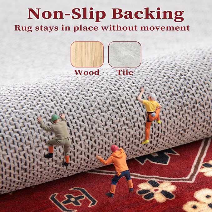 SERISSA Area Rug 3x5 Boho Rugs for Bedroom, Washable Non-Slip Living Room Rug - Image 5