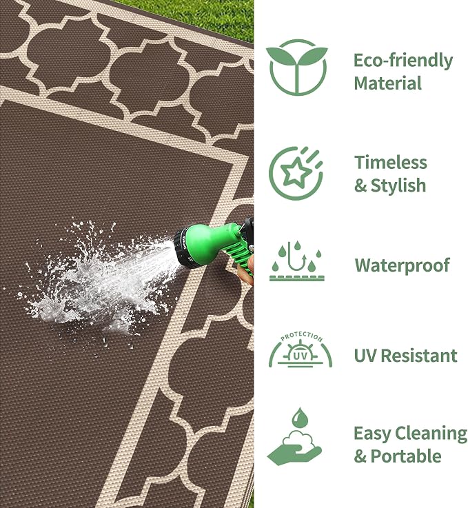 GENIMO 10 ' x 14 ' Outdoor Rug Waterproof - Image 6