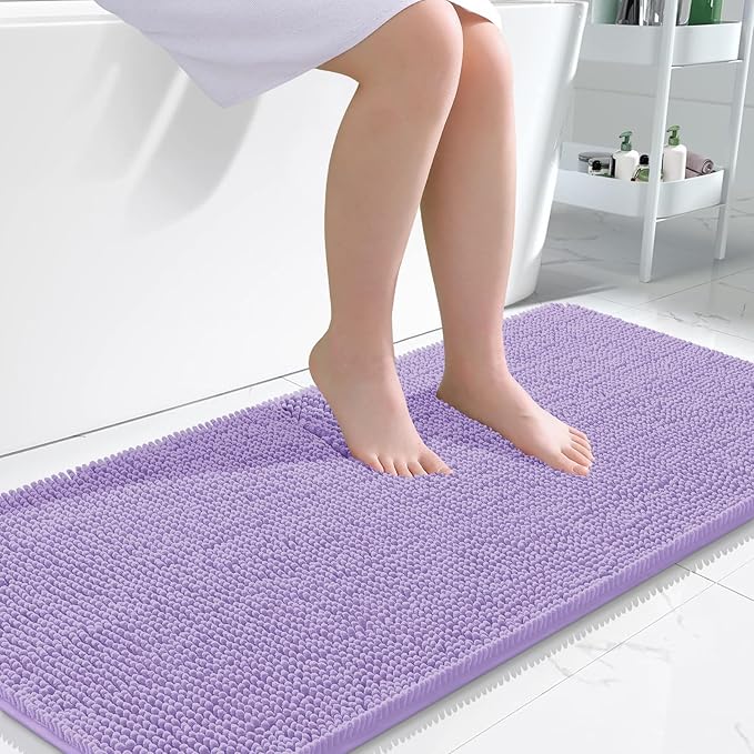 OLANLY Large Bathroom Rugs 50x30, Extra Soft Absorbent Chenille Bath Rugs by OLANLY