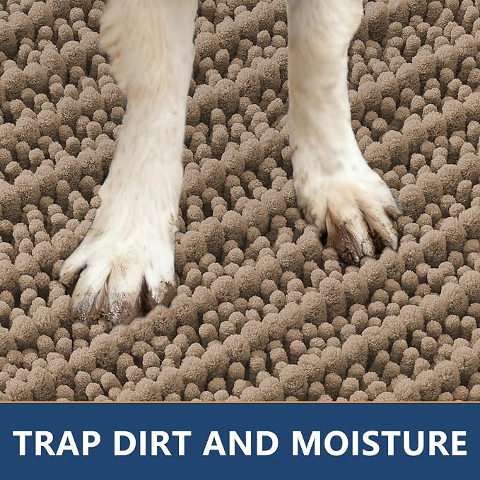 Smiry Dog Door Mat for Muddy Paws 24x16, Absorbent Dirt Trapper, Non-Slip - Image 4