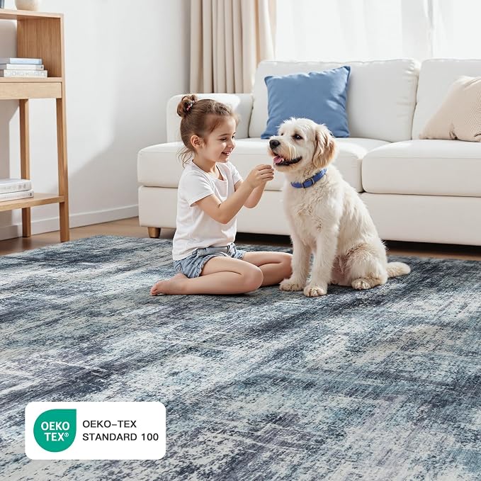 Lofus 9x12 Area Rug for Living Room, Neutral Modern Washable Carpet for Bedroom - Image 5