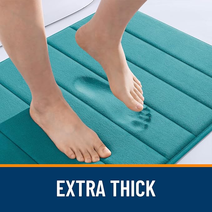 OLANLY Memory Foam Bath Mat 40x32, Super Soft Absorbent Bathroom Rugs, Quick Dry - Image 6