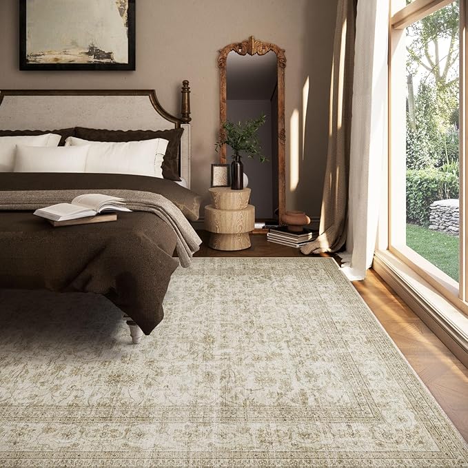 Machine Washable Rugs for Living Room: 6x9 Area Rugs for Bedroom Boho Vintage - Image 3