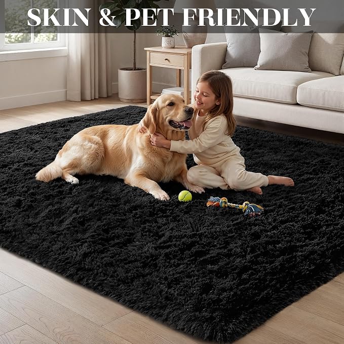 Area Rugs 9x12 Living Room Bedroom: Soft Fluffy Shag Rugs Upgrade Non-Slip High - Image 6