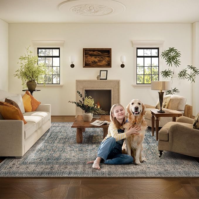 10x12 Large Rugs for Living Room: Washable Living Room Rug Stain Resistant Non - Image 6