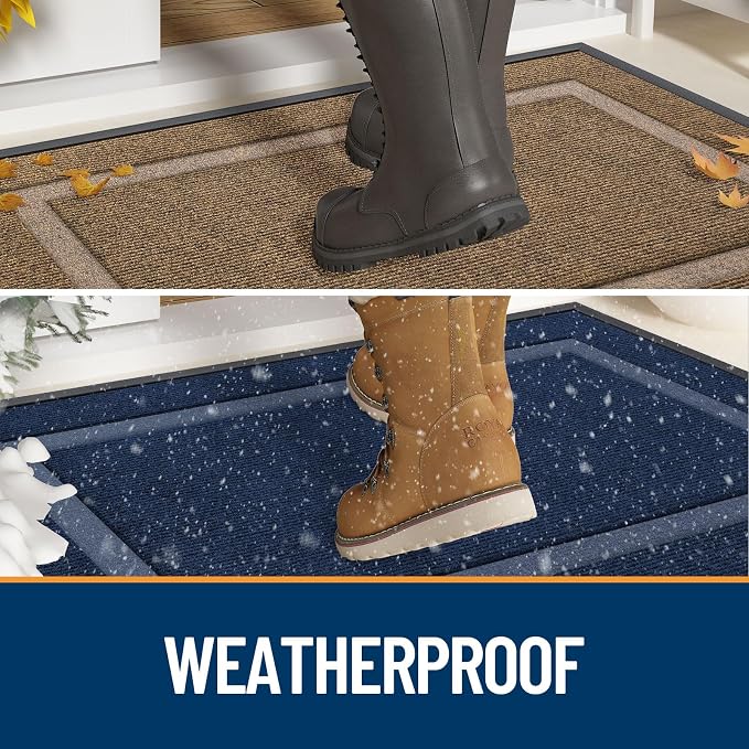 OLANLY Front Door Mat Indoor Outdoor Entrance, Waterproof All-Season, - Image 3