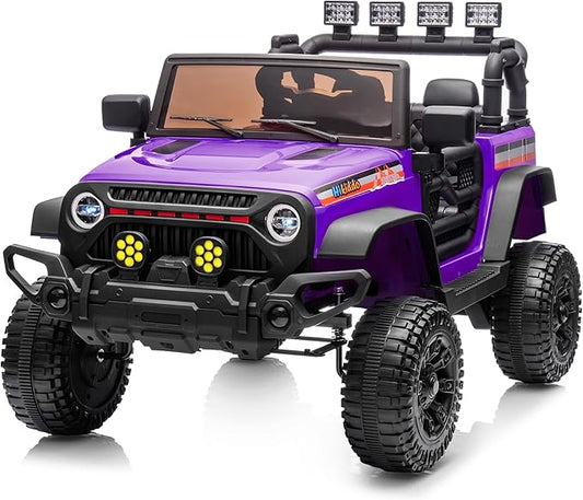 12V Kids Ride on Car Truck, Kids Electric Vehicles Car Ride on Toy for Toddlers 3-5 with Remote Control - Purple
