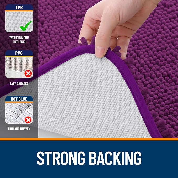 OLANLY Large Bathroom Rugs 40x24, Extra Soft Absorbent Chenille Bath Rugs - Image 6
