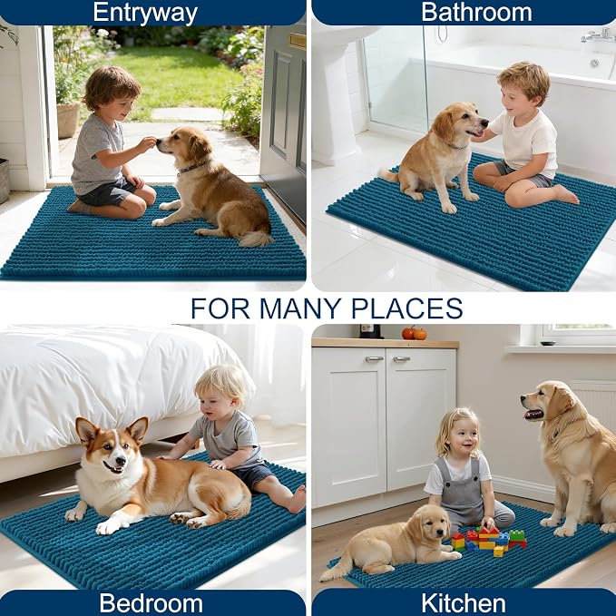 OLANLY Dog Door Mat for Muddy Paws 47x20, Ultra Absorbent Chenille Mud Doormat - Image 8