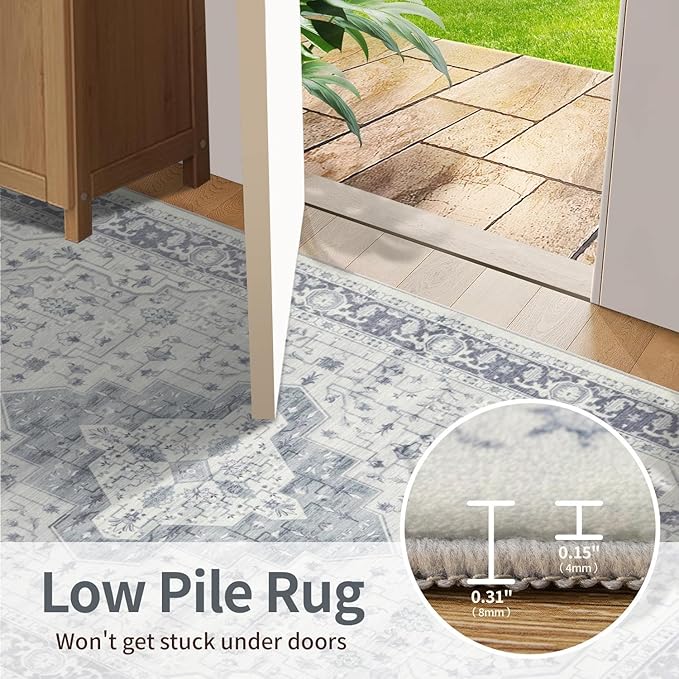 Rugxara 3x5 Washable Entryway Rug, Non Slip Boho Runner Rugs - Image 6