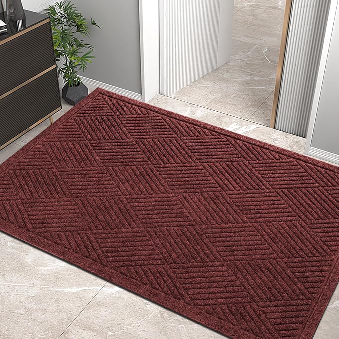HIYARD Sturdy Front Door Mat, Absorbent Muddy Dirt Resist Welcome Door Mats by HIYARD