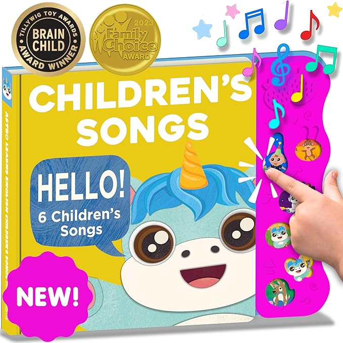 Children's Songs: Musical Toys & Interactive Sound Book for Toddlers 1-3, Baby’s First Year Music Book Gift, Singing Book for 1 Year Old Toddler & Kids, Nursery Rhymes Musical Books & Educational Toy