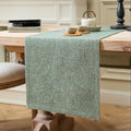 Burlap Style Farmhouse Table Runner, 14x60 Inches Mineral Green | Thick Durable by ZEEMARTONLINE