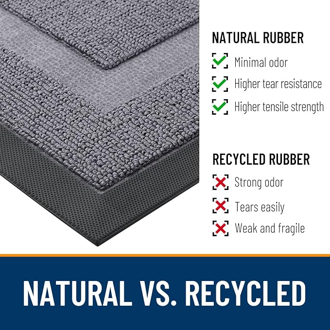OLANLY Half Circle Door Mat Indoor Outdoor Entrance Welcome, Waterproof - Image 4