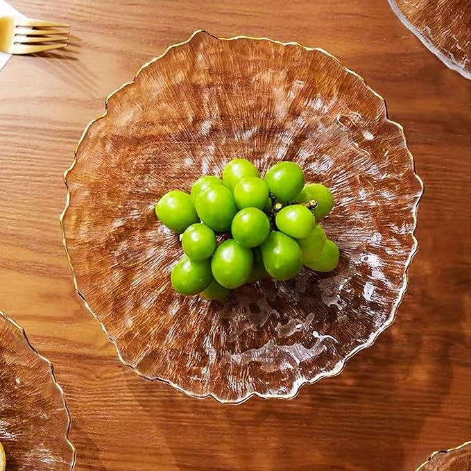 Glass Salad Bowl Irregular Lotus Flower Shape Serving Bowls, Mixing Nut Bowls - Image 7