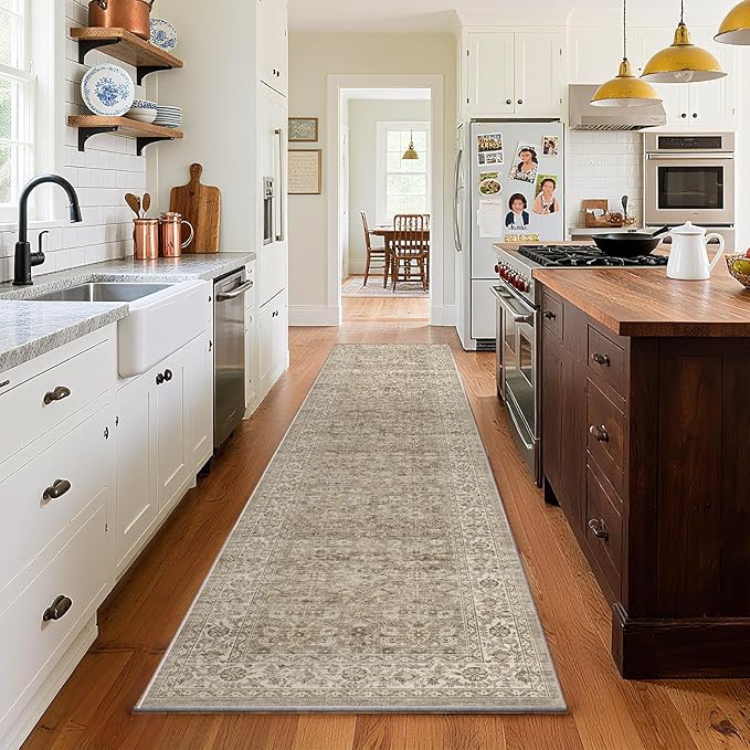 Machine Washable Kitchen Runner Rugs: 2'x10' Hallway Rug Stain Resistant Non by palohom