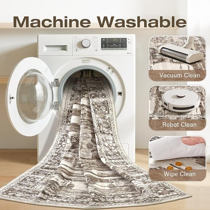 Washable 5x7 Area Rug for Living Room - Image 2