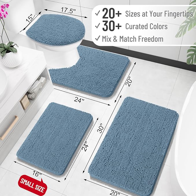 OLANLY Large Bathroom Rugs 44x32, Extra Soft Absorbent Chenille Bath Rugs - Image 2