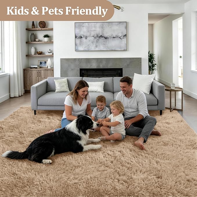 Fluffy 4x6 Area Rugs for Living Room Bedroom: Ultra Soft Shag Rug Non-Slip - Image 4