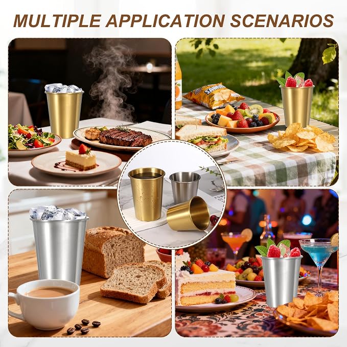 uxcell 2 Pcs Stainless Steel Cups, 14oz/400ml Metal Cups Double Wall Tumbler - Image 6