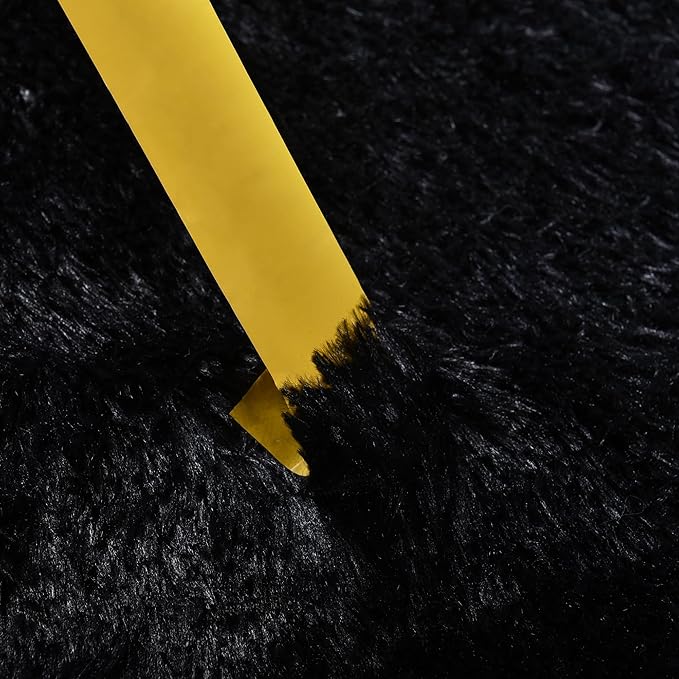 Small Black Area Rug, 2x3 Rug for Bedroom Shaggy Throw Rugs for Dorm Rug - Image 3