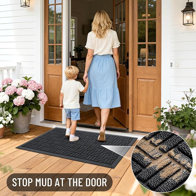 OLANLY Front Door Mat Outside Entrance 47x32, Heavy Duty Sturdy Natural Rubber - Image 7