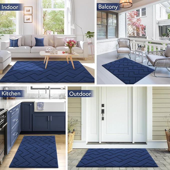 hicorfe Indoor Door Mat, Non Slip Door Mats, Absorbent Resist Dirt Entrance - Image 8