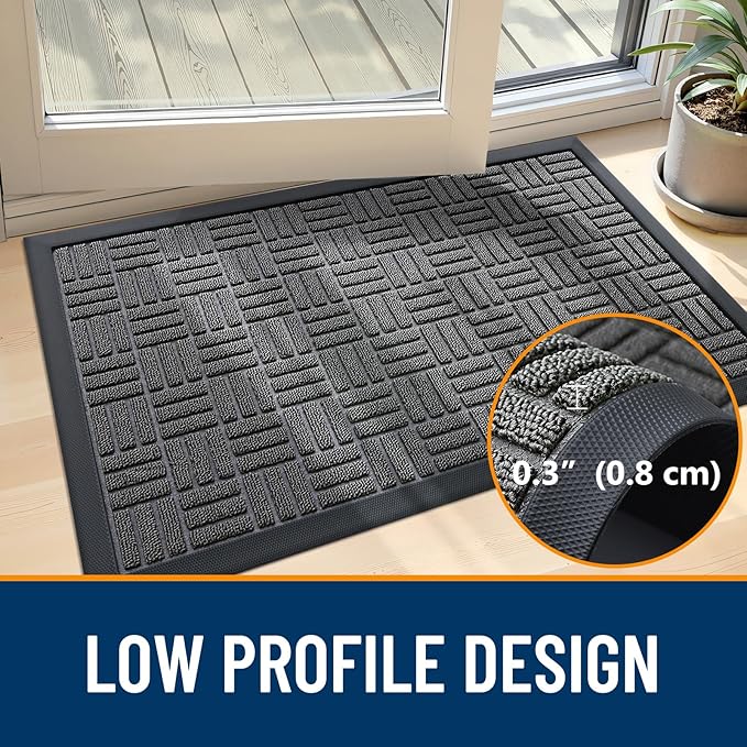 OLANLY Front Door Mat Outside Entrance 47x32, Heavy Duty Sturdy Natural Rubber - Image 5