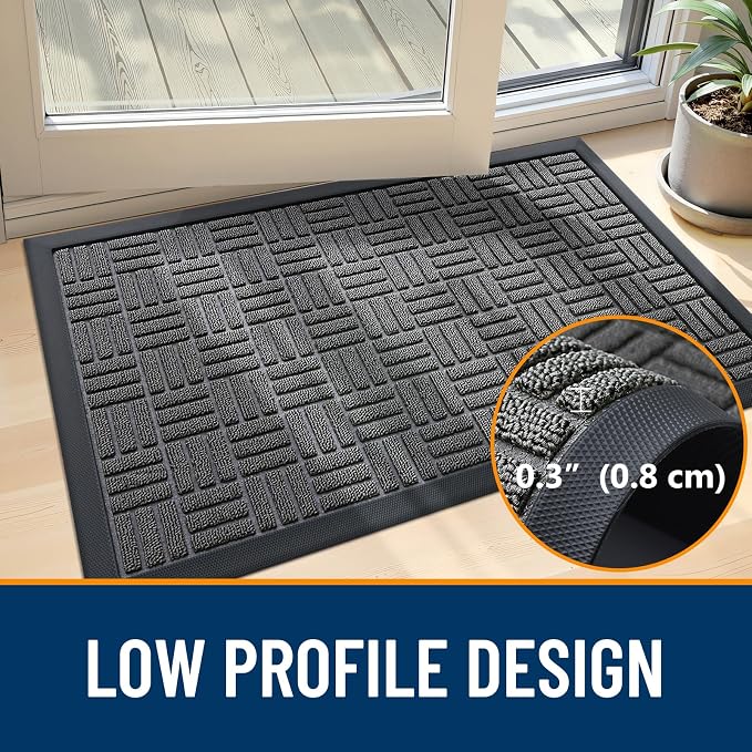 OLANLY Front Door Mat Outside Entrance 71x23, Heavy Duty Sturdy Natural Rubber - Image 5