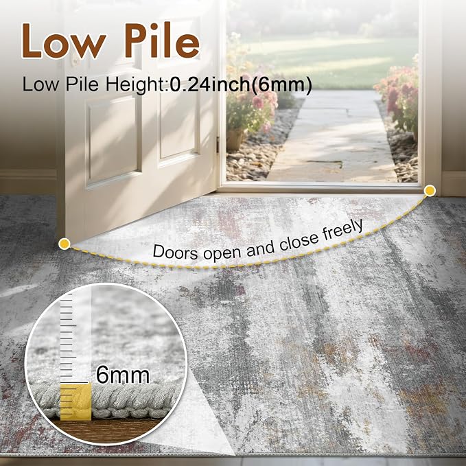 5x7 Ft Abstract Area Rugs for Living Room, Soft Non-Slip Modern Washable Rugs - Image 7