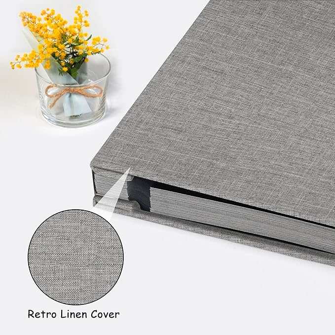 Zesthouse Photo Album Self Adhesive Pages, 60 Pages Magnetic Scrapbook Albums with Sticky Page,Photos Album Holds 8x10 & 5X7 & 4x6 & 6x8 & 3x5, Large Picture Book Ideal for Family,Wedding,Baby