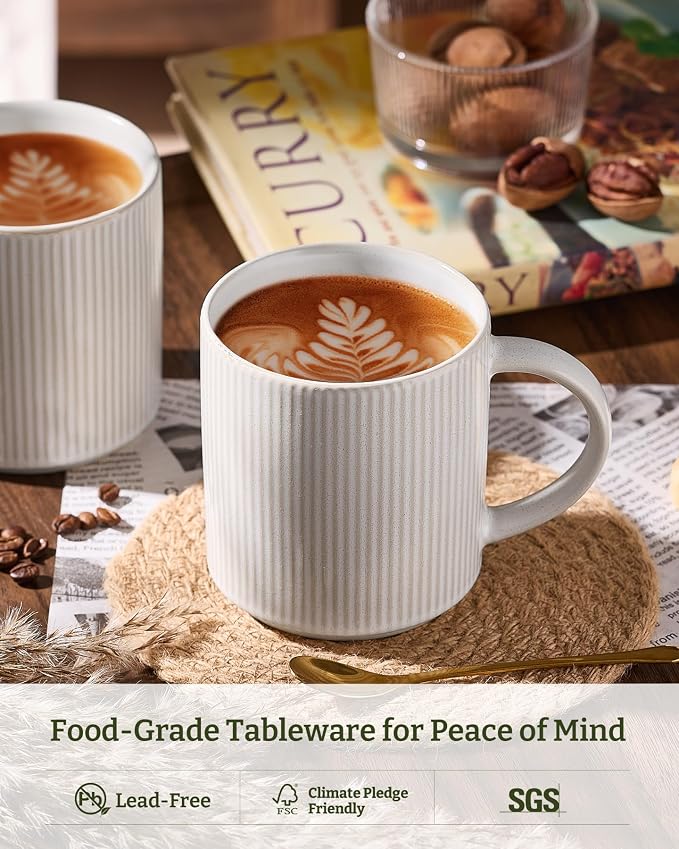 famiware Coffee Mug Set for 8, Star 16 oz Catering Mugs Cup Set - Image 2