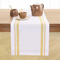 Solino Home 100% Pure Linen Table Runner, 14 x 72 in, French Stripe | Table by SolinoHome