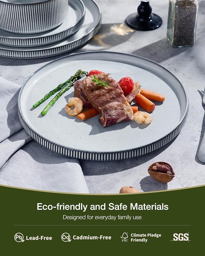 Famiware Star Ceramic Plates and Bowls Sets, Reactive Glaze Dishes - Image 4